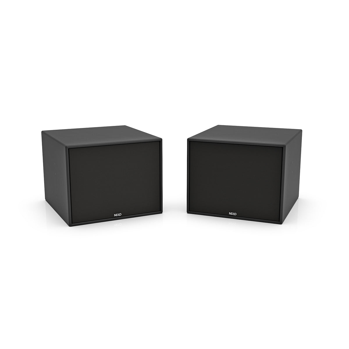 NEXO eLS600 installation subwoofer in black, front and angled views