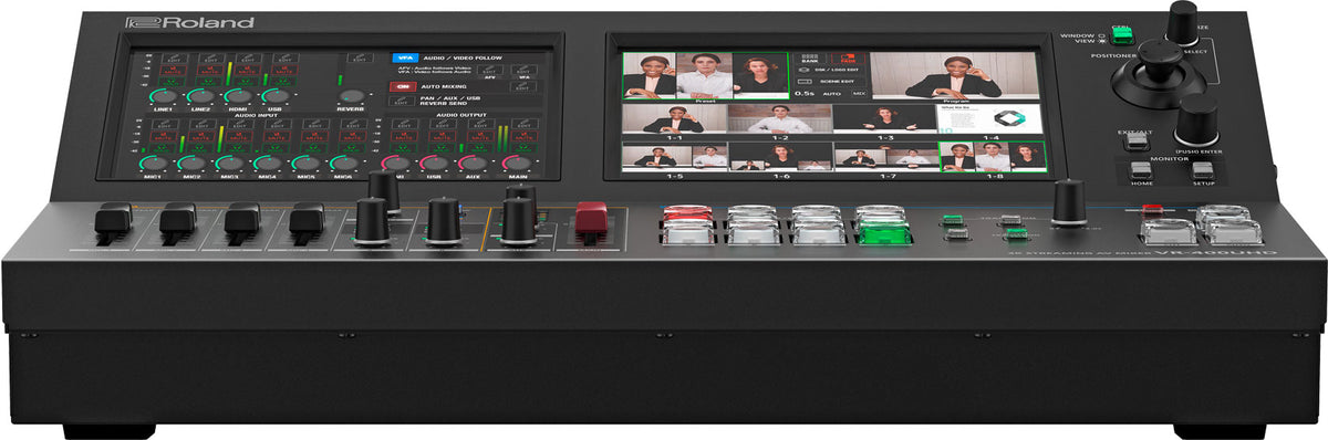 Roland VR-400UHD 4K Streaming Mixer with Four HDMI Inputs and Audio Mixing