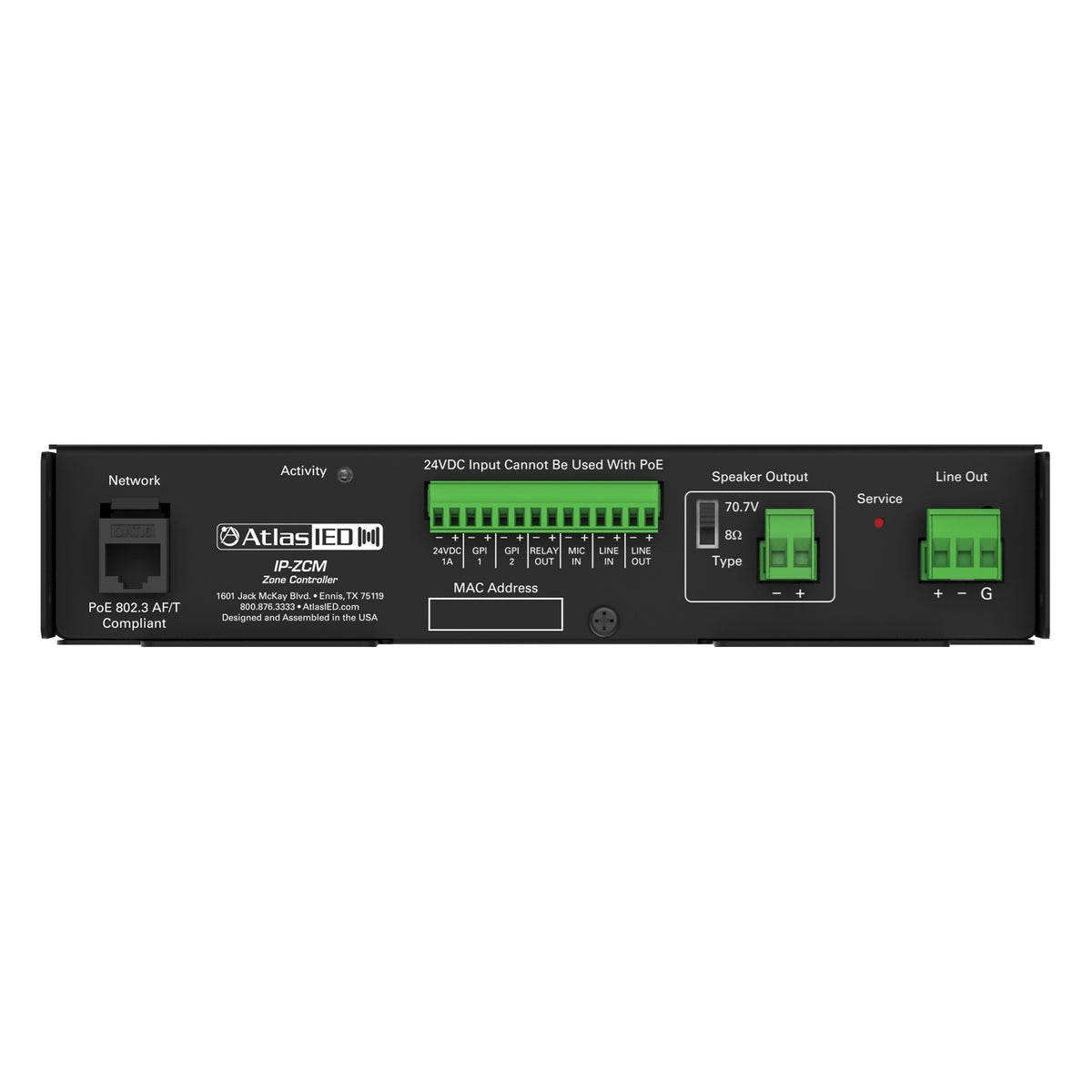 AtlasIED IP-ZCM2RMK IP-to-Analog Gateway with Amp + Rack Mount Kit
