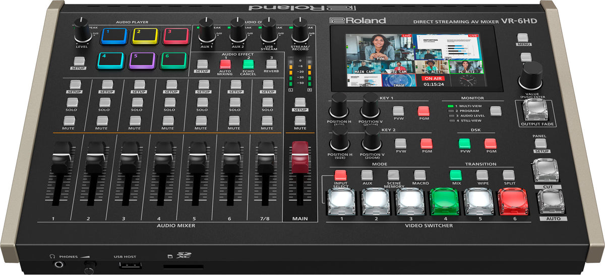 Roland VR-6HD All-in-One AV Mixer for Business Livestreaming