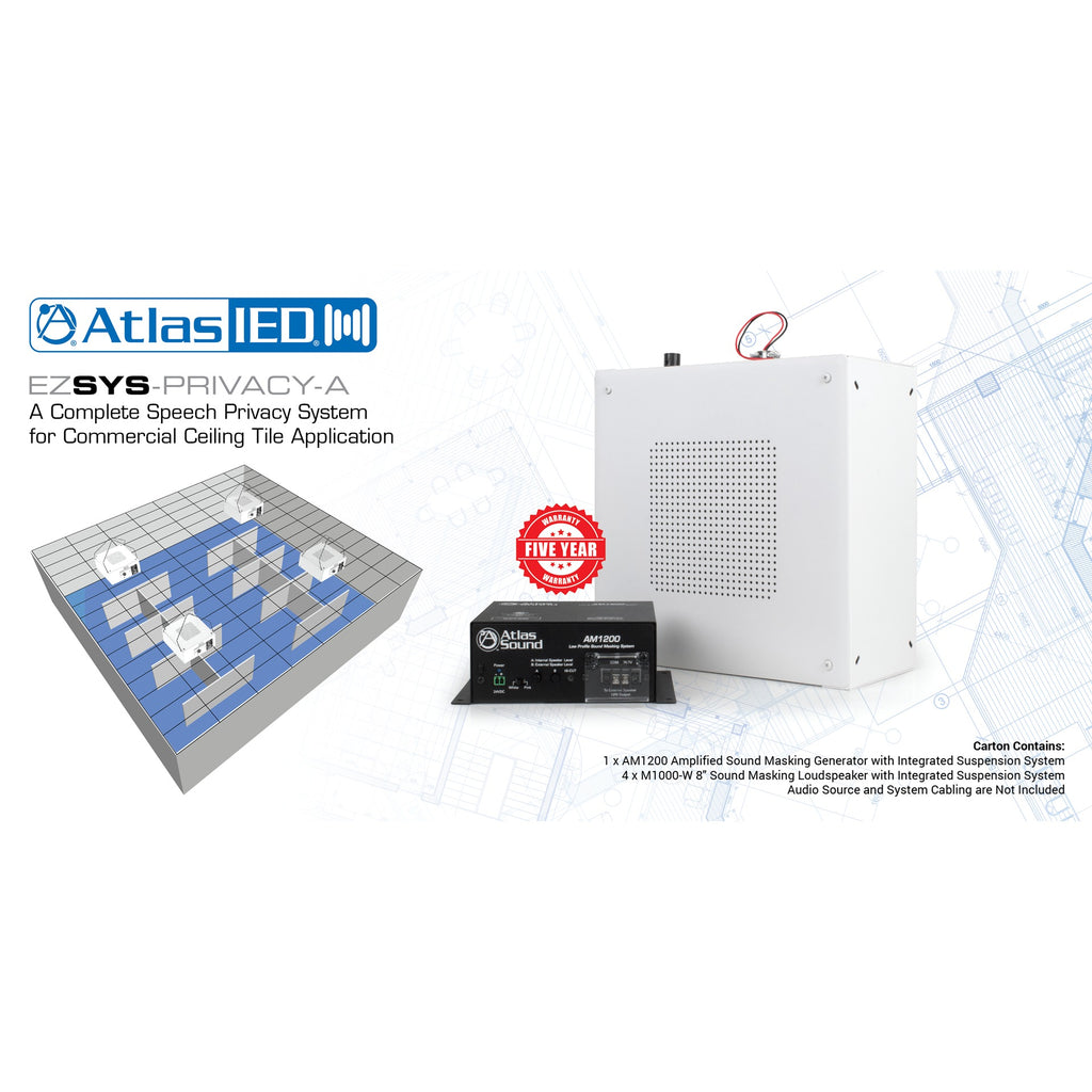AtlasIED EZSYS-PRIVACY-A Best Sound Masking Systems For Office, Complete Package