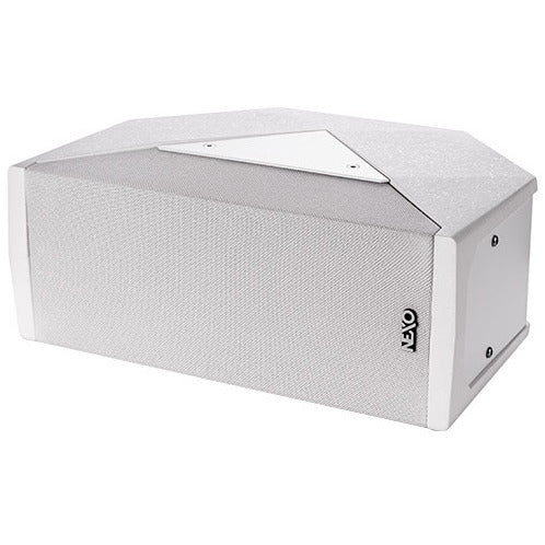 NEXO ID24 compact speaker, installation version in white, angled front view