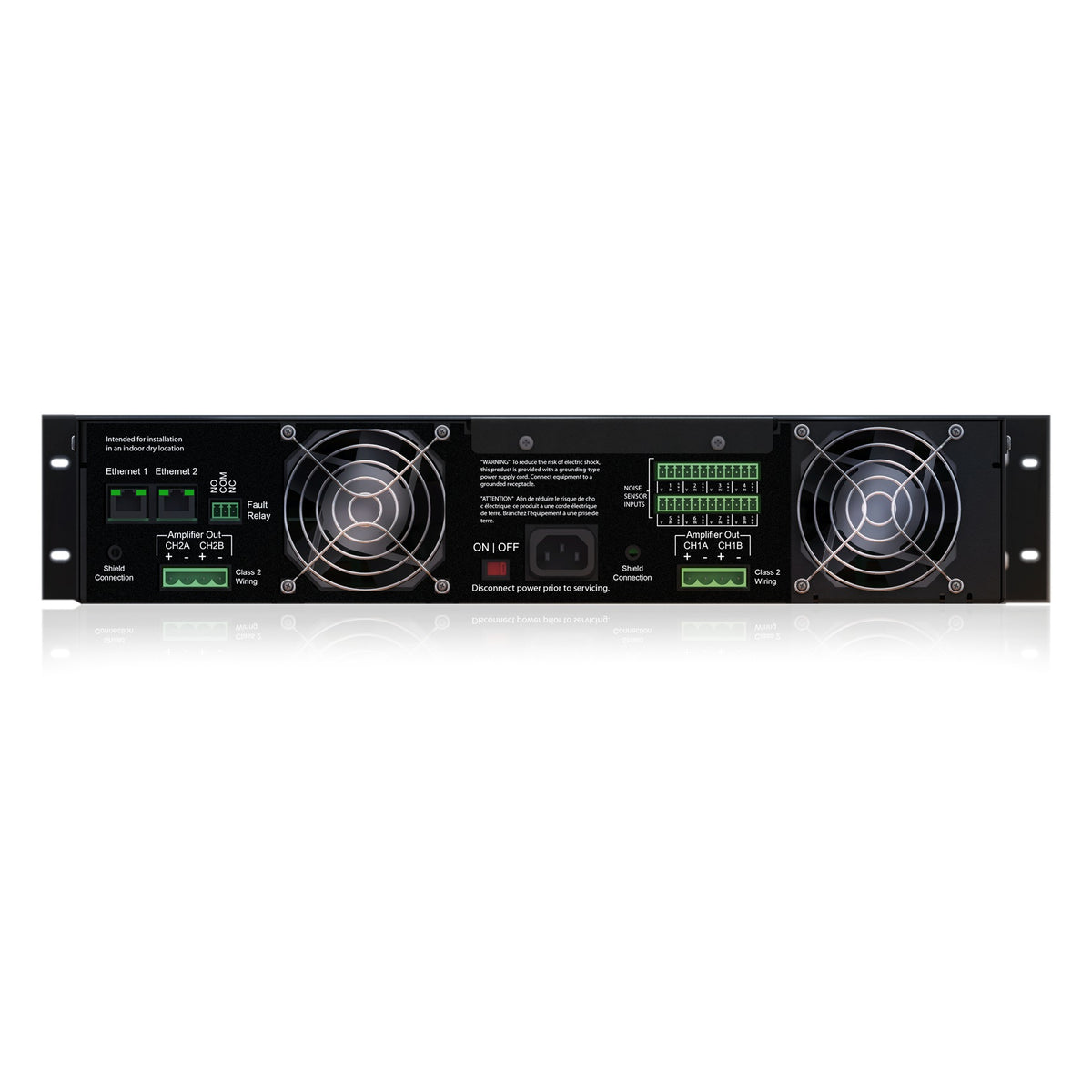 AtlasIED DNA2404DH 100V 4-Channel 2400W Power Amplifier CobraNet® Audio