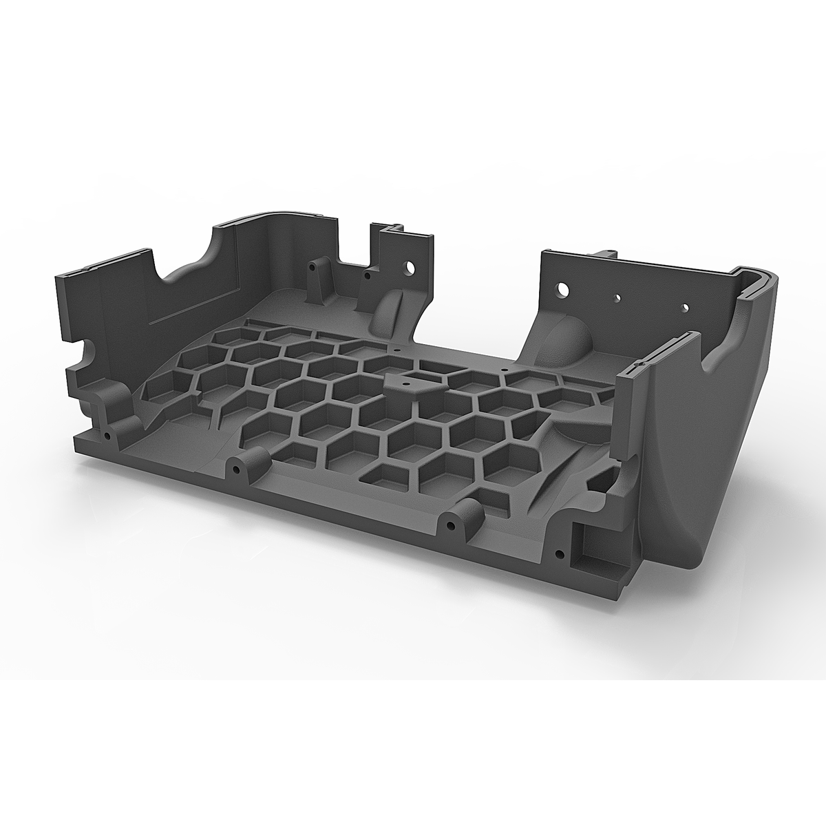 NEXO GEO M10 cabinet half shell, showing the honeycomb internal bracing