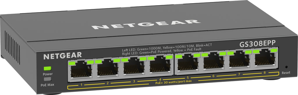 Netgear GS308EPP 8-Port Gigabit Plus Switch with Hi-Power PoE+