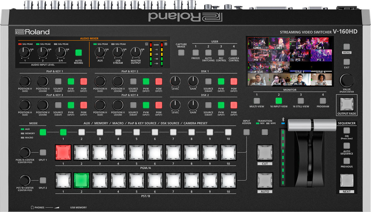 Roland V-160HD Hybrid 16-Channel Video Switcher with Streaming and Multiview