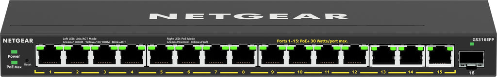 Netgear GS316EPP 16-Port Switch