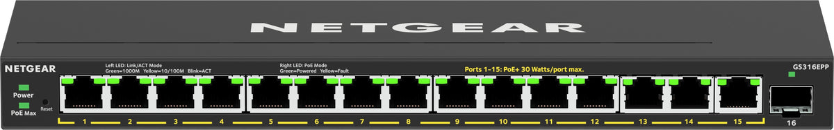 Netgear GS316EPP 16-Port Switch