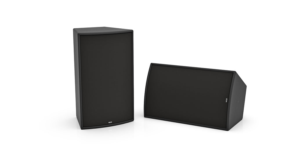 NEXO ePS12 installation speaker in black, upright and horizontal