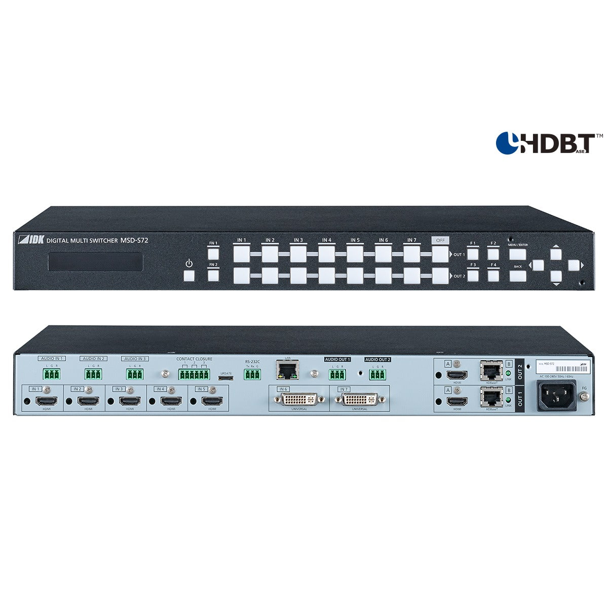 IDK MSD-S72 Digital Multi Switcher 7 Inputs 2 Outputs