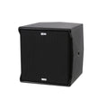 NEXO ID14 compact speaker, installation version in black, angled front view