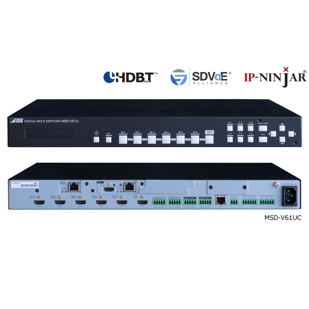 IDK MSD-V61UF 4K@60 Switcher 6 Inputs/1 Output SDVoE
