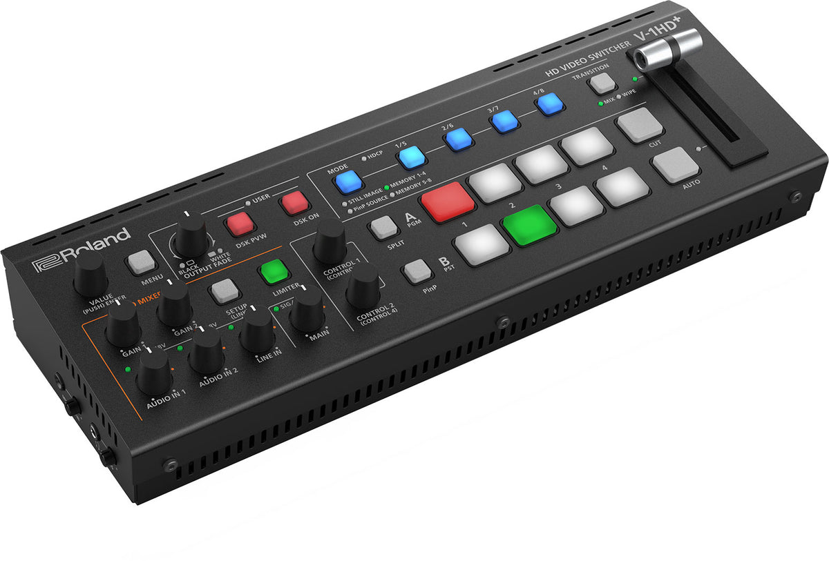 Roland V-1HD+ 4-Channel HDMI Switcher with Audio Mixer and Mic Preamps
