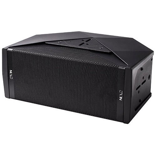 NEXO ID24 compact speaker, touring version in black, angled front view