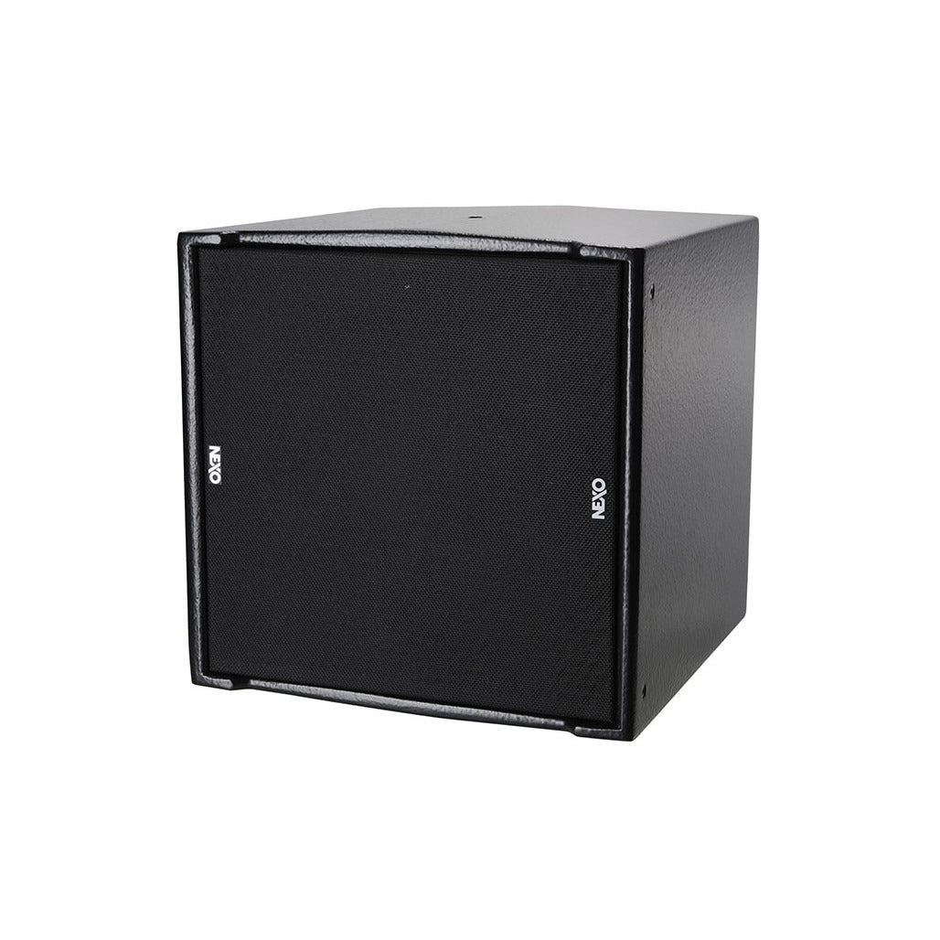 NEXO IDS108 compact subwoofer, installation version, angled front view