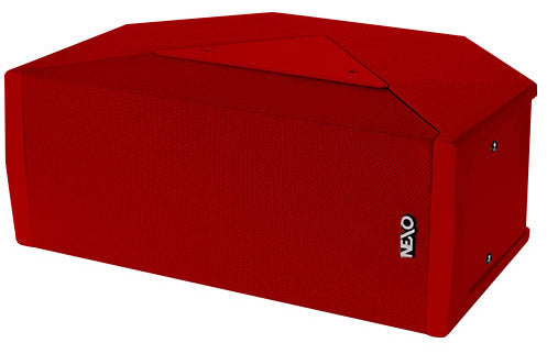 NEXO ID24 compact speaker in a red custom colour, angled view