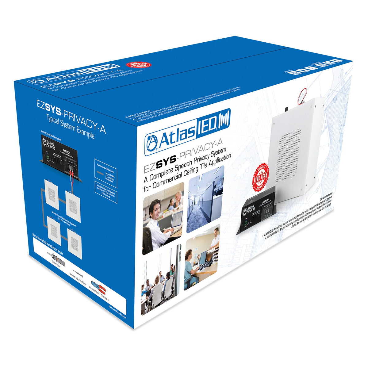 AtlasIED EZSYS-PRIVACY-A Best Sound Masking Systems For Office, Complete Package