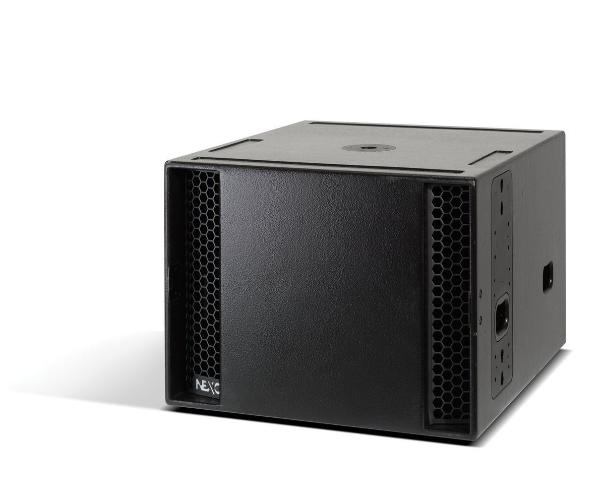 NEXO LS18 subwoofer, angled front view