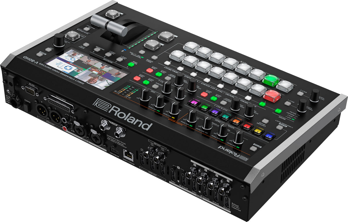 Roland V-80HD Compact 8-Input Hybrid Video Switcher with SDI/HDMI & USB Streaming, Audio Mixing