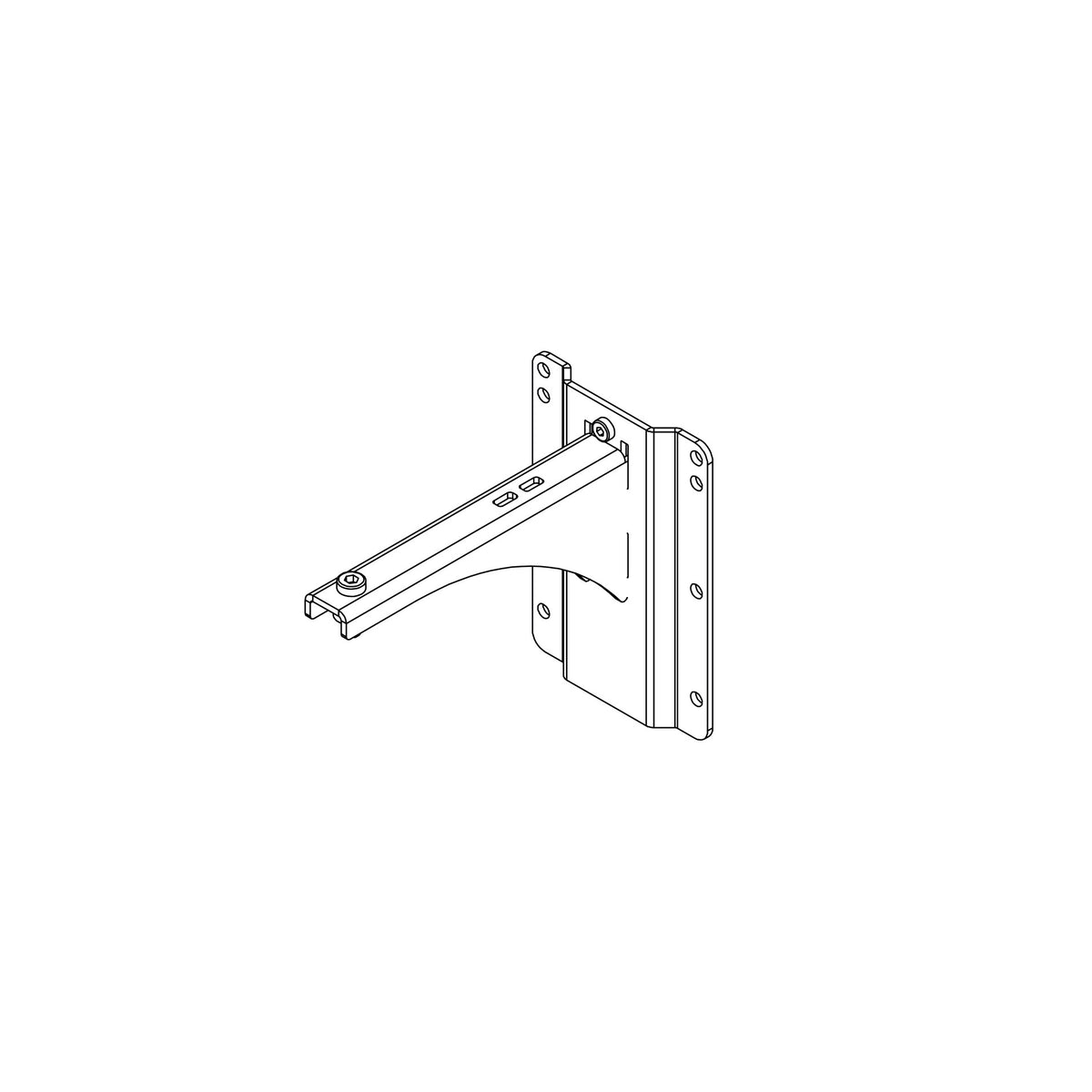 NEXO VNI-WM200 fixed hanging bracket, 200 mm, line drawing