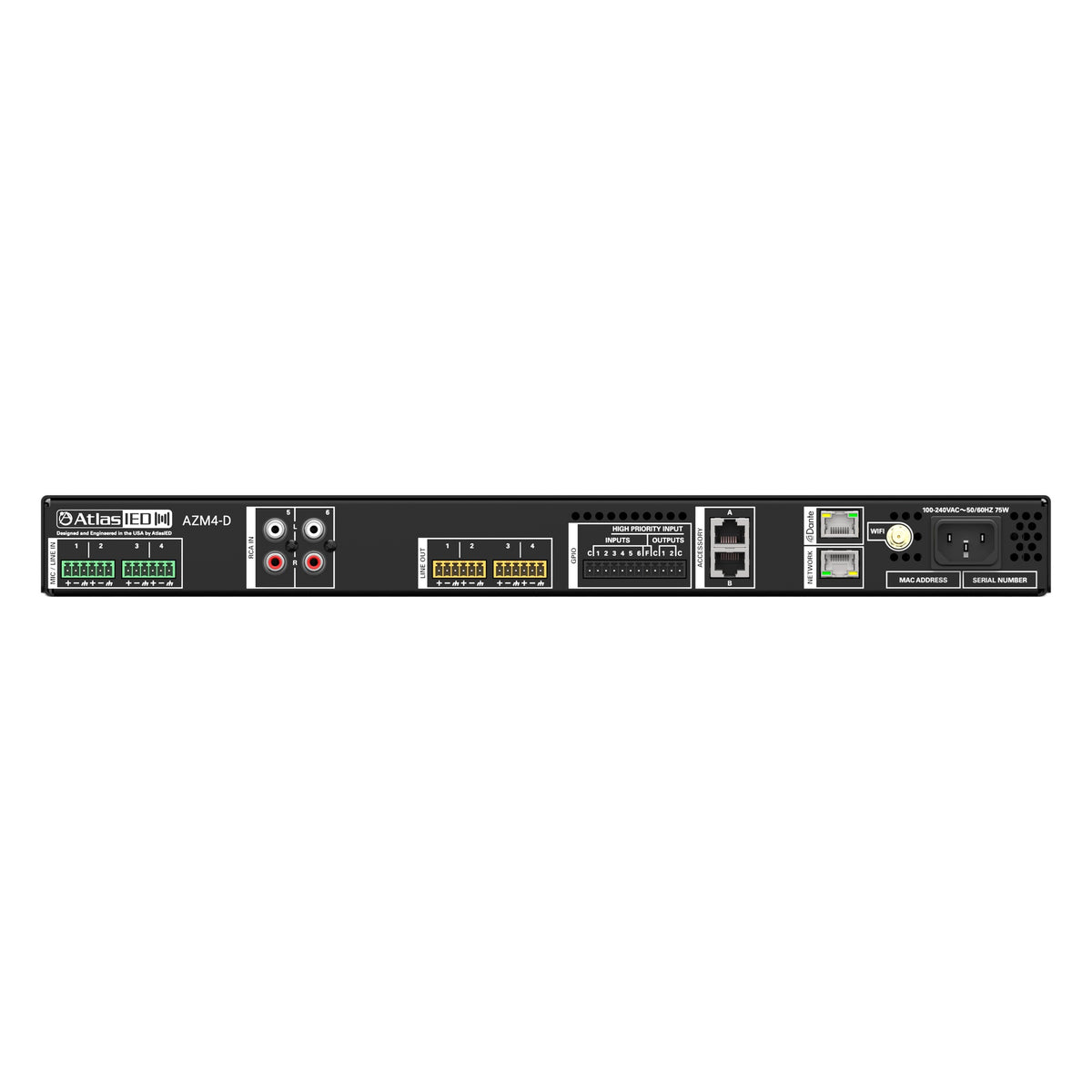 AtlasIED AZM4-D Atmosphere 4-Zone Audio Processor Dante