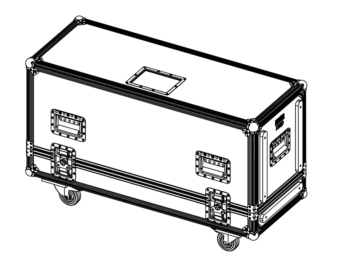 NEXO MST-2CASEMSUB12 flight case for two MSUB12 subwoofers, line drawing