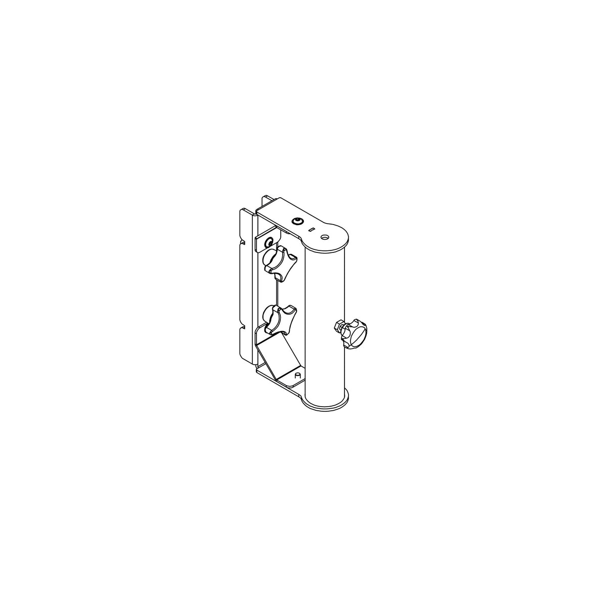 NEXO IDT-PLADAPT pole mount adapter for ID84 and ID84L, line drawing