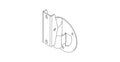 NEXO VNI-WB02 speaker wall mount with ball joint, line drawing