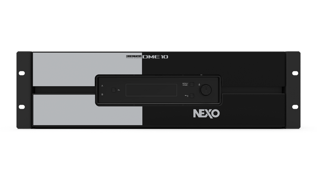 NEXO DME10 signal processor, front panel with display and control knob