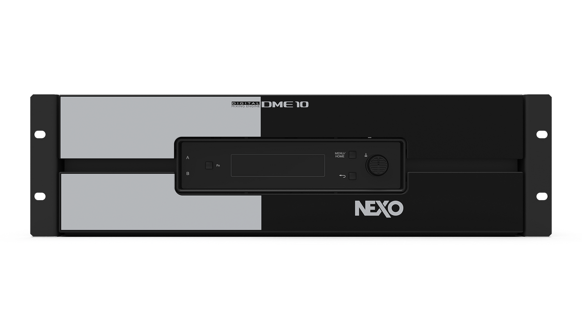 NEXO DME10 signal processor, front panel with display and control knob