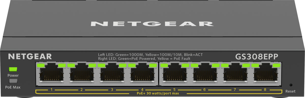 Netgear GS308EPP 8-Port Gigabit Plus Switch with Hi-Power PoE+