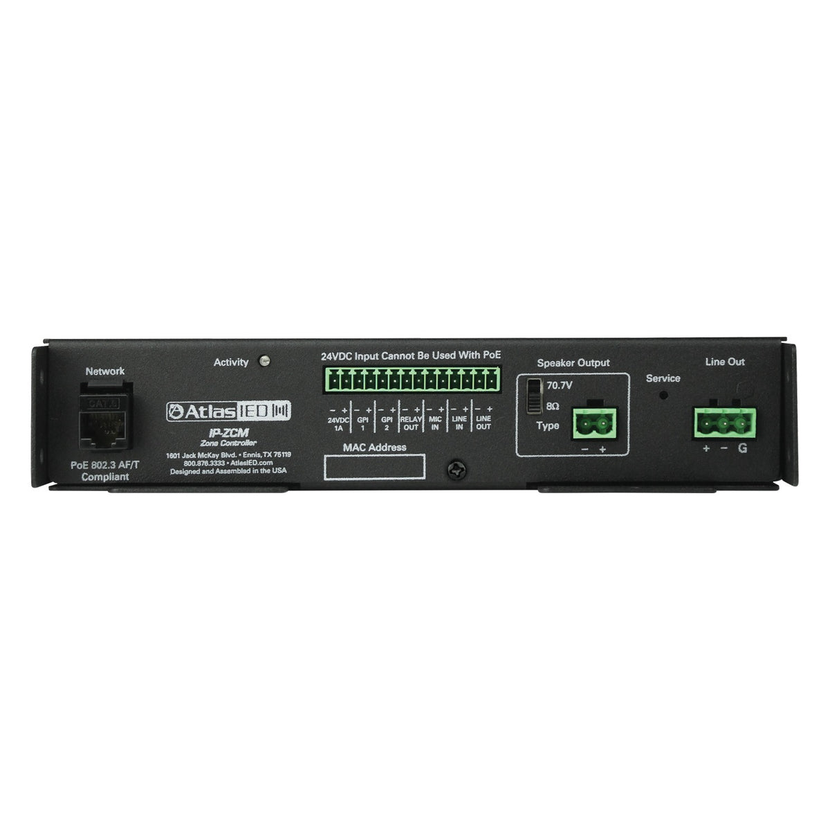 AtlasIED IP-ZCM PoE+ IP-to-Analog Gateway with Integrated Amplifier