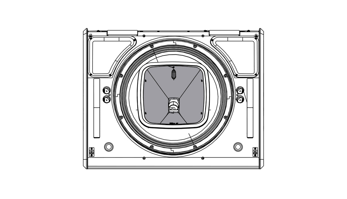 NEXO PNU-P15FLGPS PS dispersion flange fitted in a P15, front line drawing