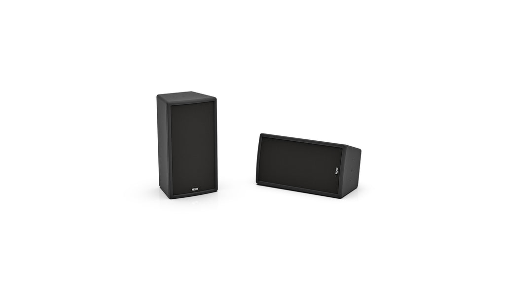 NEXO ePS6 installation speaker in black, upright and horizontal