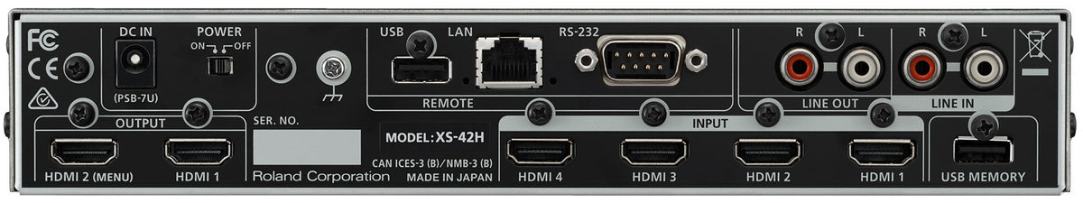 Roland XS-42H 4×2 HDMI Matrix Switcher for Meeting Rooms