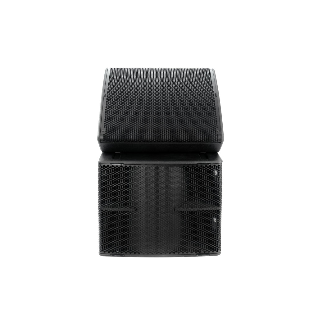 NEXO P18 as a floor monitor on top of an L18 subwoofer, front view