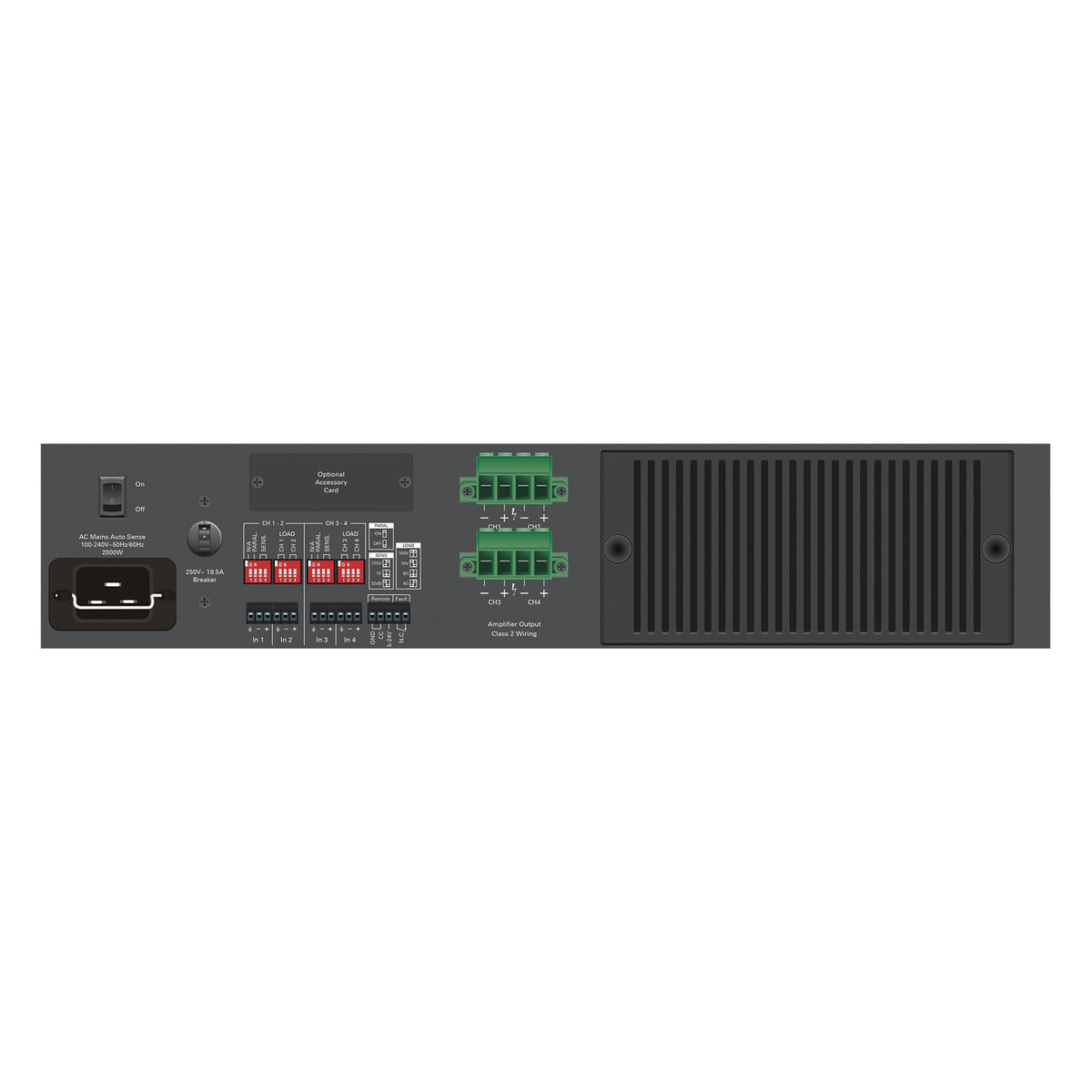 AtlasIED HPA2604 2600W HPA Series Four Channel Commercial Amplifier