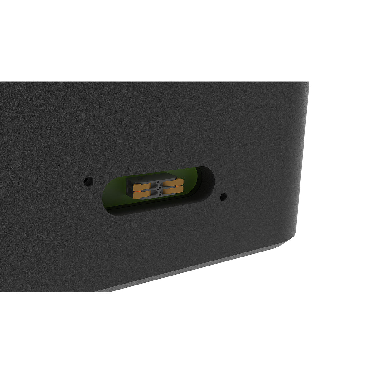 Close-up of the connector plate on a NEXO L-Series subwoofer