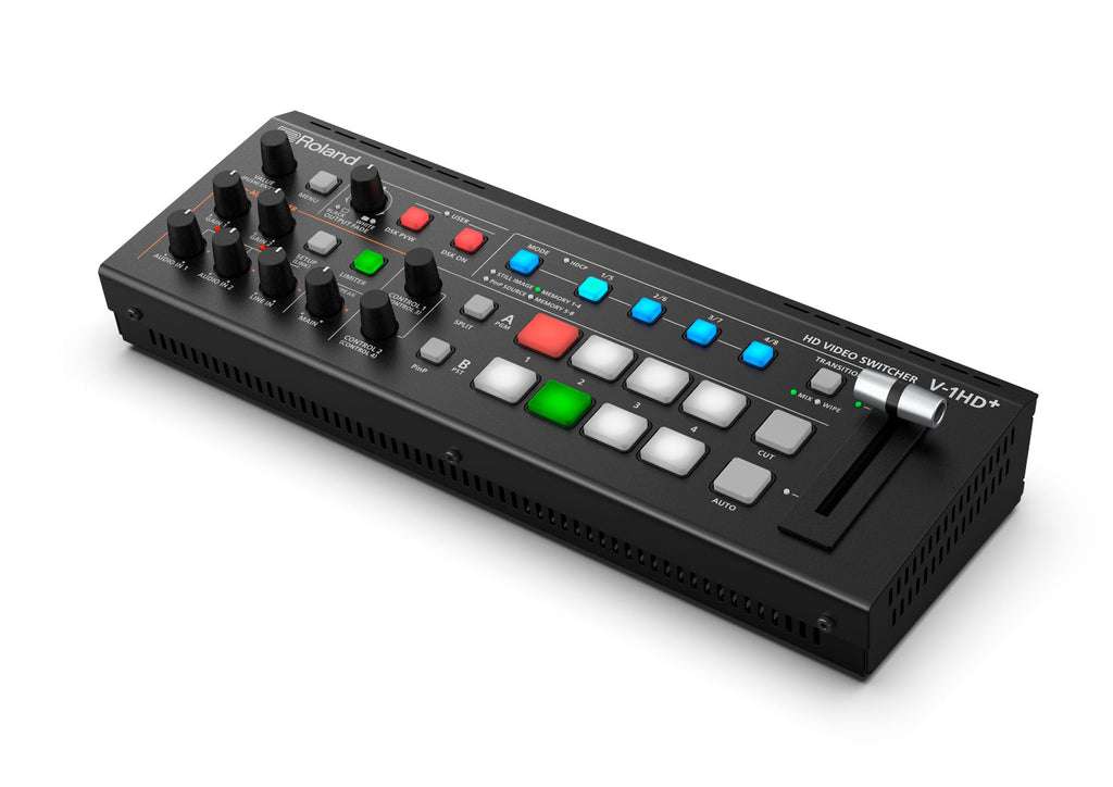 Roland V-1HD+ 4-Channel HDMI Switcher with Audio Mixer and Mic Preamps