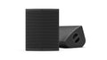NEXO P15 point source speaker in black, upright and as a floor monitor