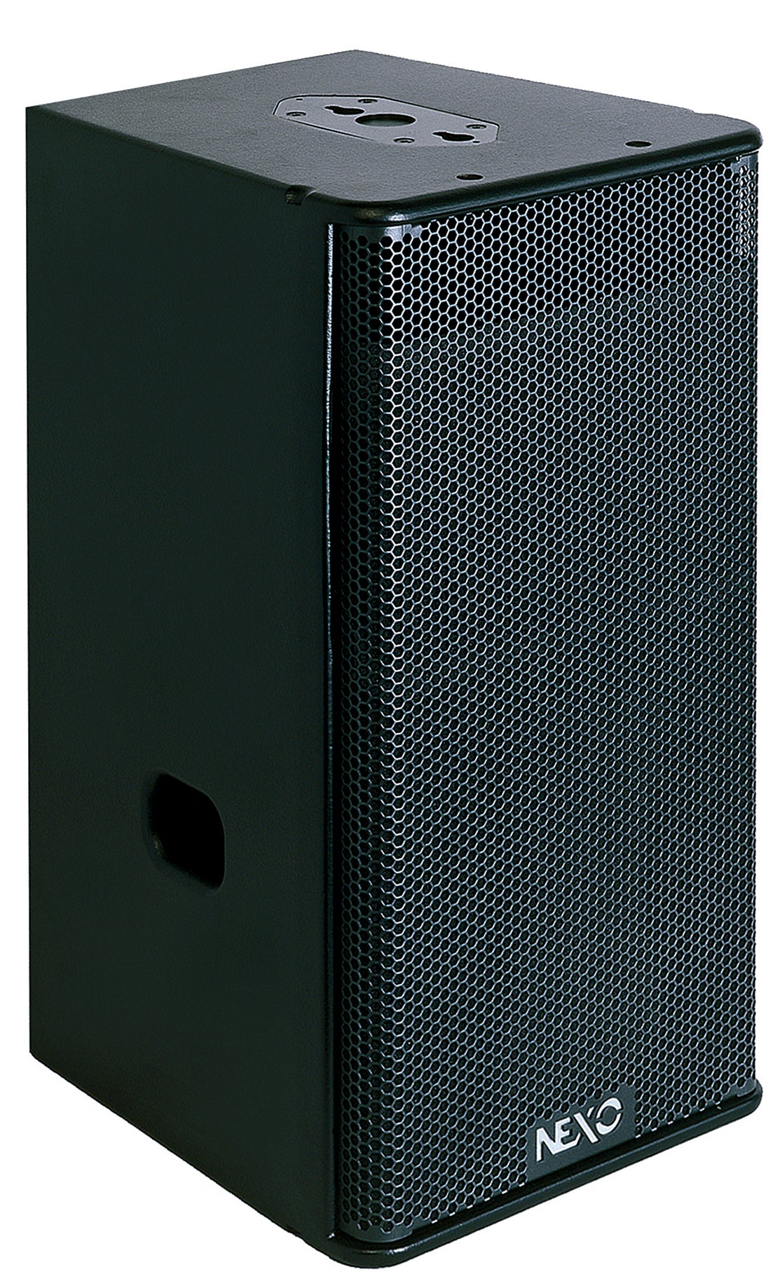 NEXO GEO S1210 module in black, angled front view