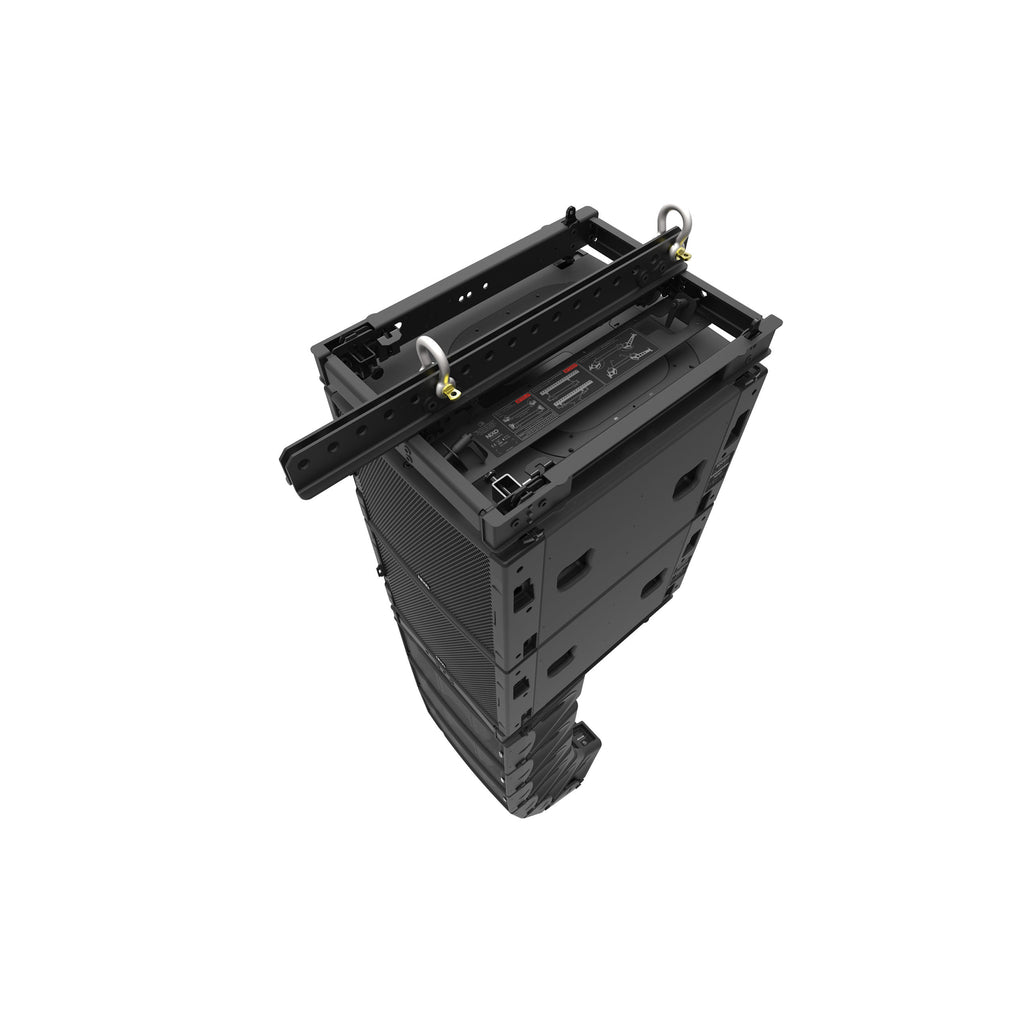 NEXO GEO M10 line array seen from above, showing the bumper and rigging