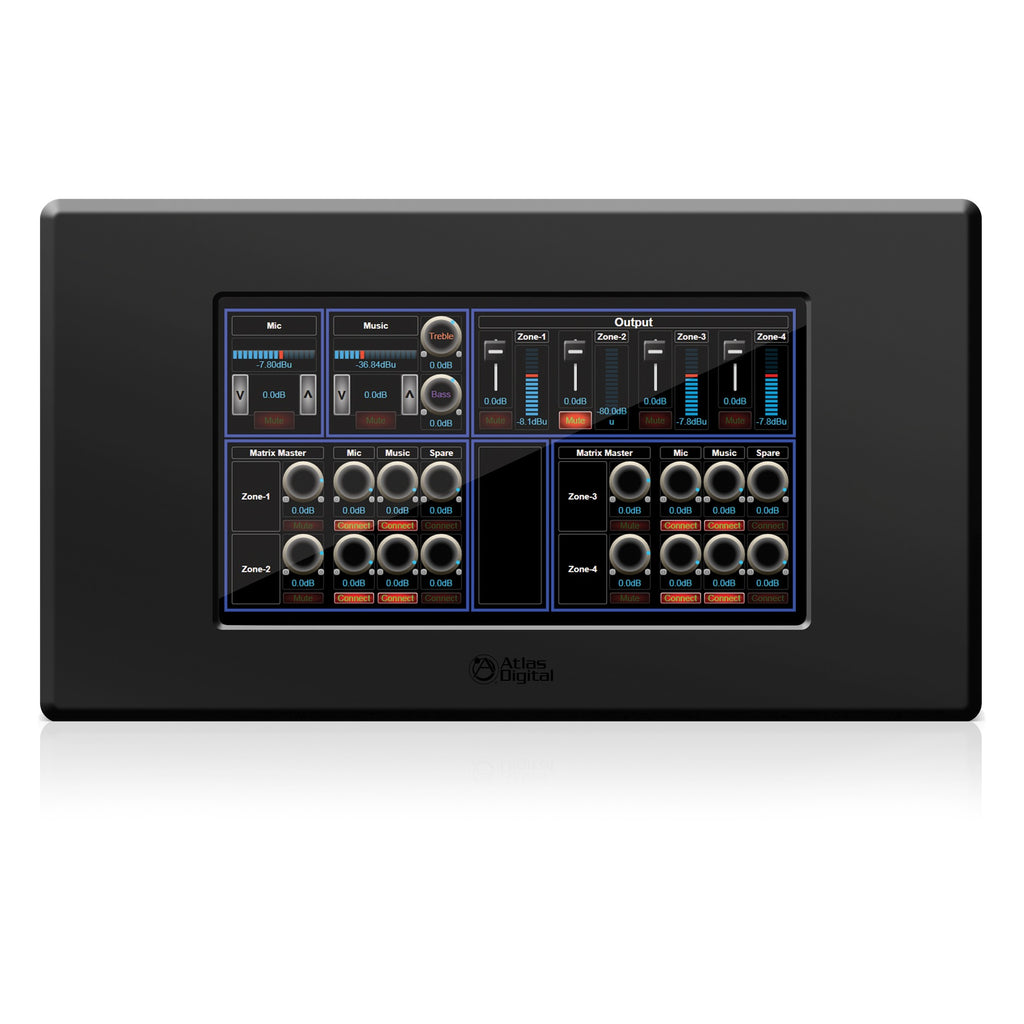 AtlasIED BBWP-TOUCH7B BlueBridge 7 Inch Touch Panel Wall Mount Controller