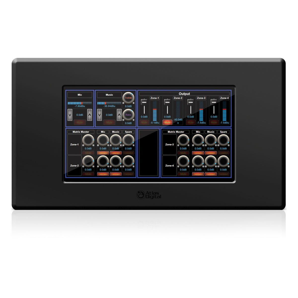 AtlasIED BBWP-TOUCH7B BlueBridge 7 Inch Touch Panel Wall Mount Controller