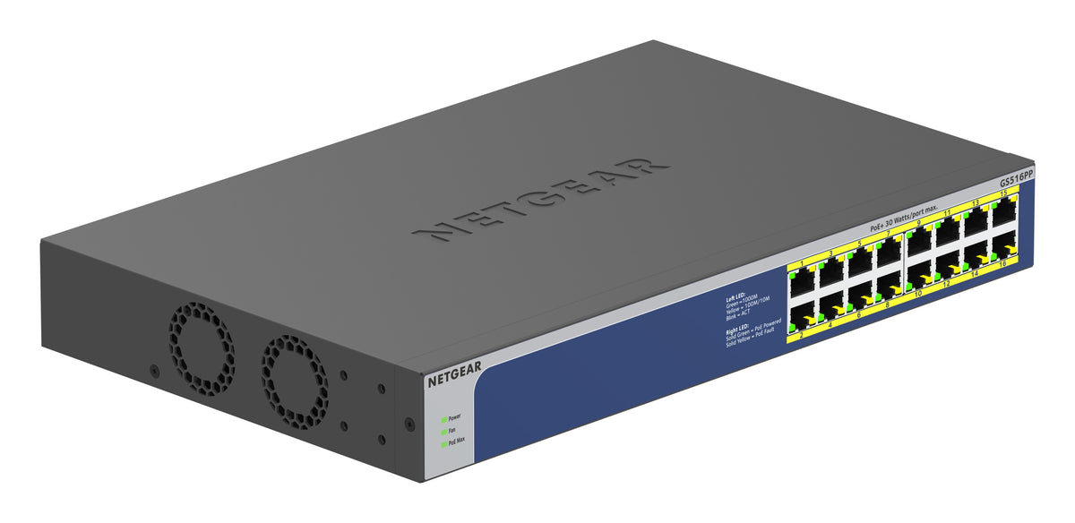 Netgear GS516PP 16-Port Switch PoE+ (260W)