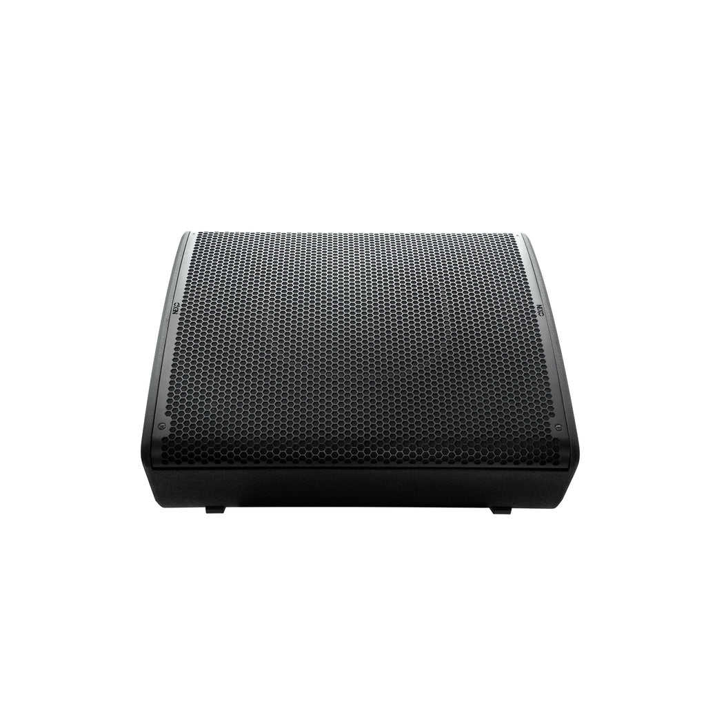 NEXO P18 point source speaker lying as a floor monitor, front view