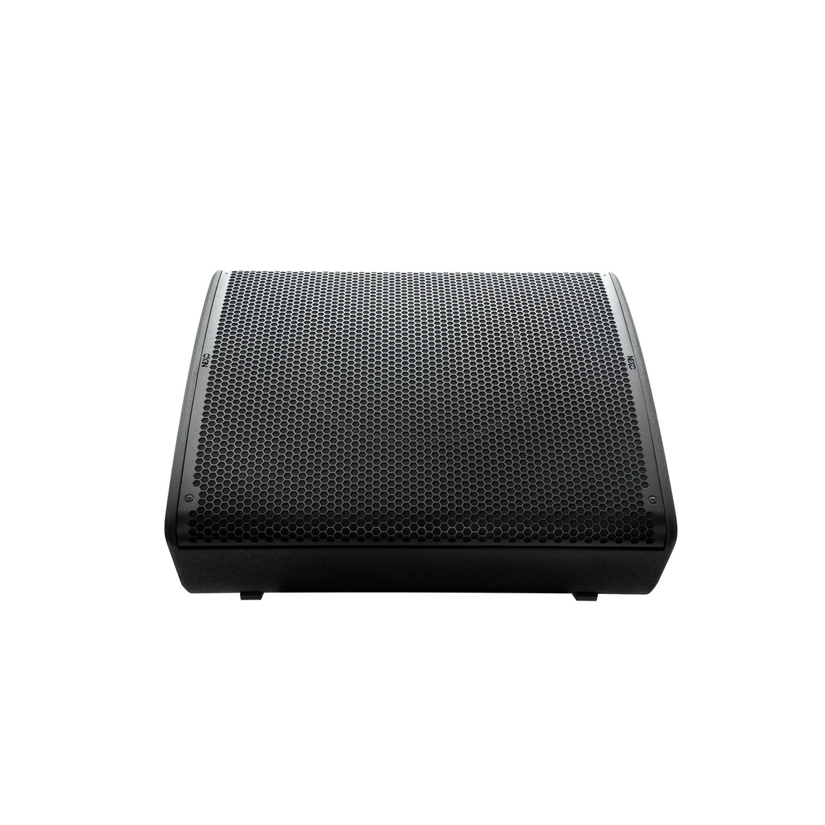 NEXO P18 point source speaker lying as a floor monitor, front view