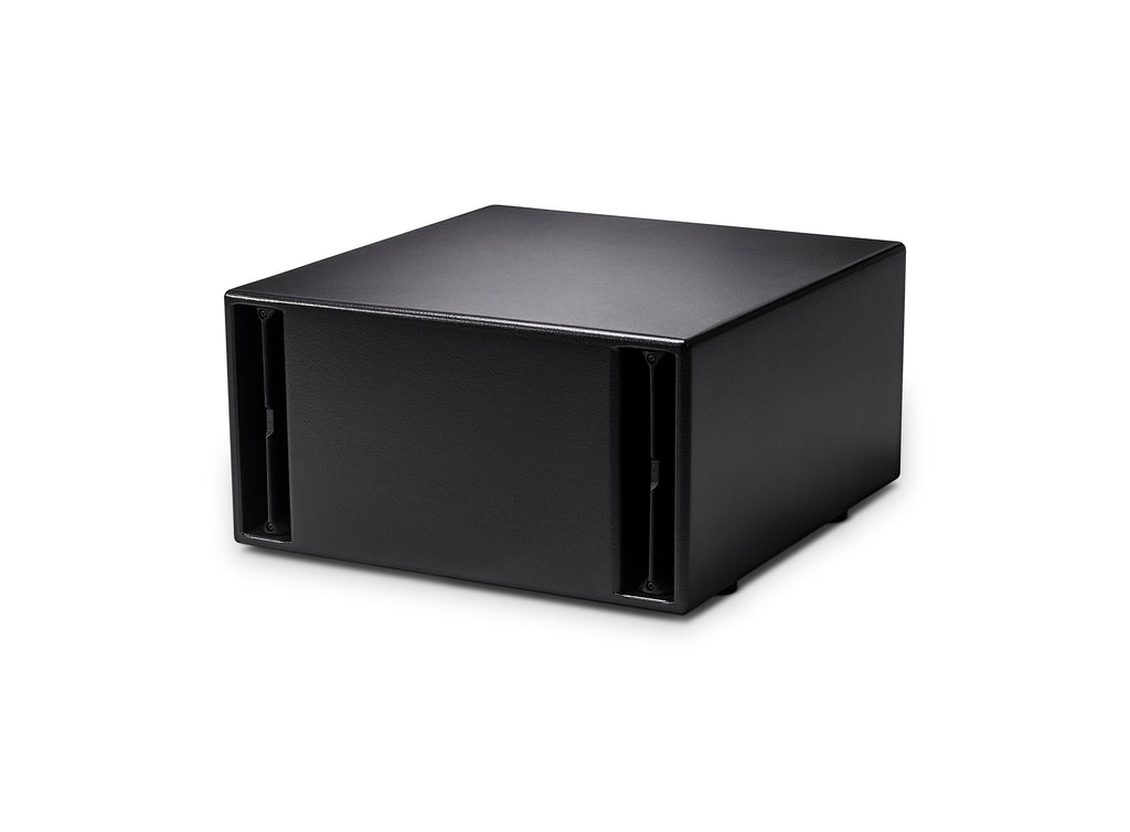 NEXO IDS110 low-profile subwoofer, installation version, angled front view