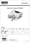 NEXO STI-IPCOV28 waterproof housing for STM M28, information sheet with drawing