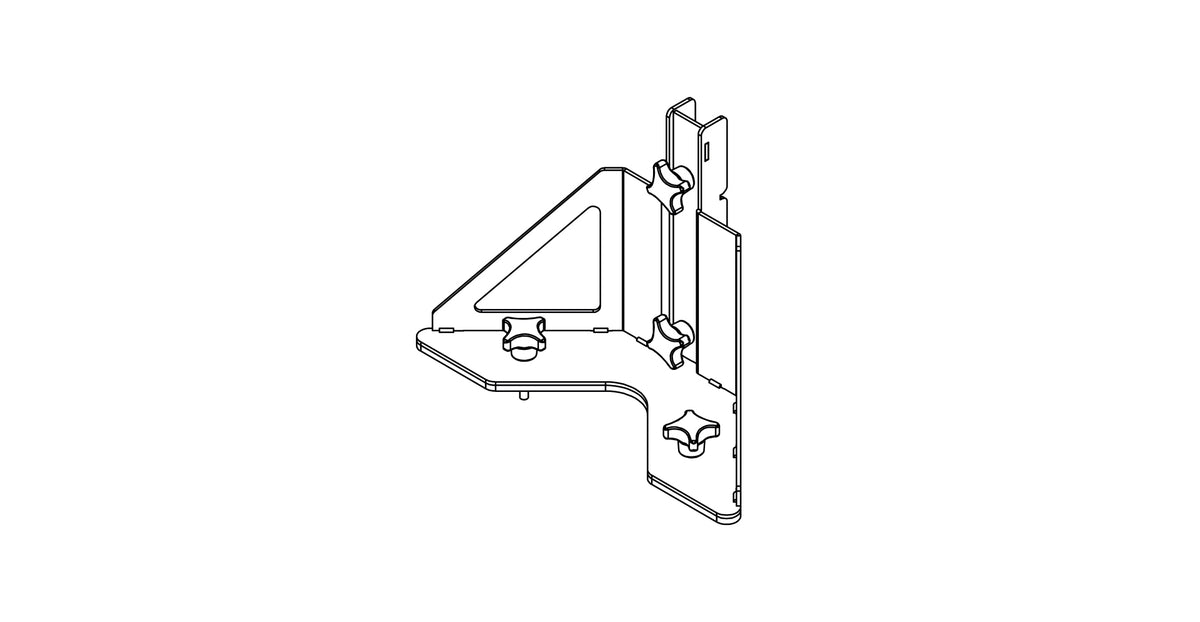NEXO IDT-BPADAPT bracket for fixing ID84, ID84L or IDS312 to the VNT-BP600 base plate, line drawing